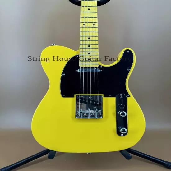 New Yellow Custom TELE Solid Body Electric Guitar Chrome Hardware SS Pickup