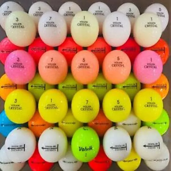 Volvik Multi-Color Crystal Golf Balls-Lot of 50-4A/5A High Grade (See Pix)