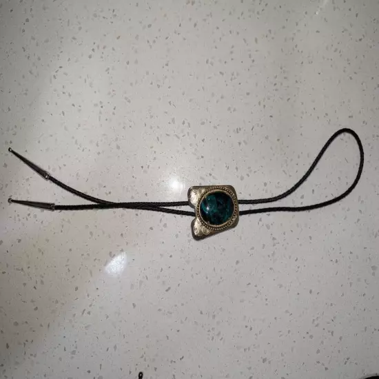 Natural Green/ Turquoise Bolo Tie