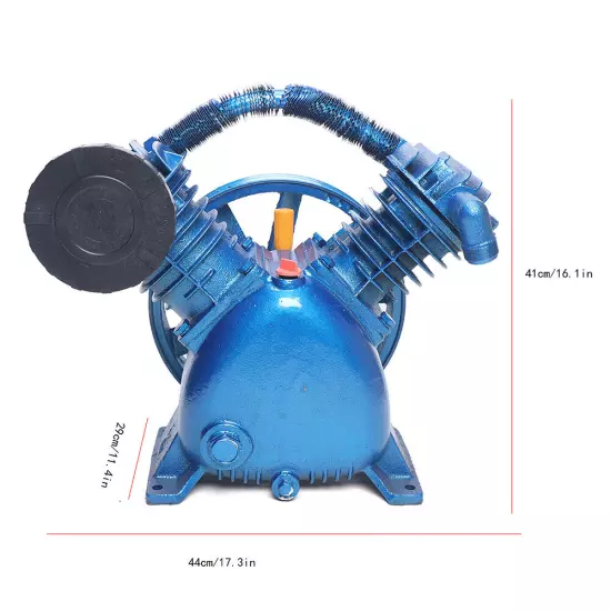 Double Stage 5.5 HP Air Compressor Head Pump Motor 175 PSI Twin Cylinder