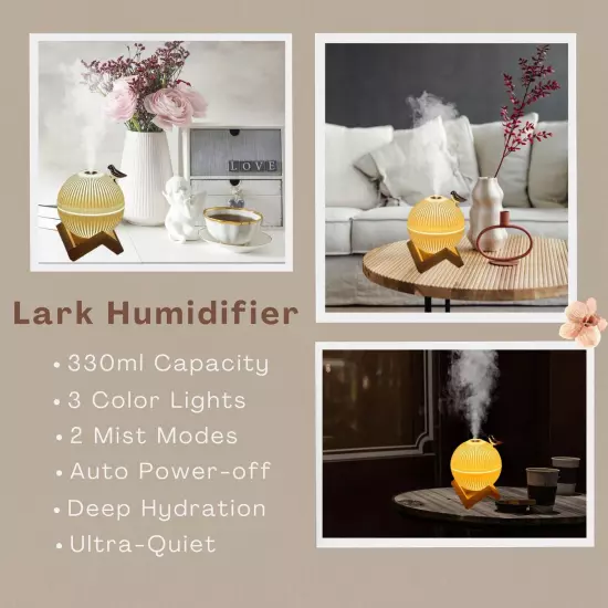 Mini Humidifier. Cute Portable Small Air Humidifier With USB For Bedroom Desk &