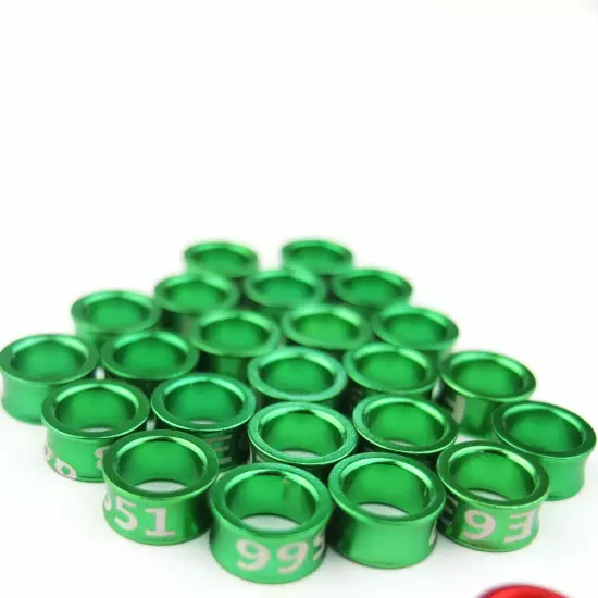 50PCS 6mm Cockatiel Conure Rings Aluminium Closed-loop Bird Leg Bands 