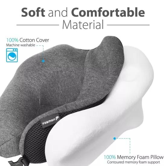 Memory Foam U Shaped Travel Pillow Neck Support Head Rest Car Plane Soft Cushion