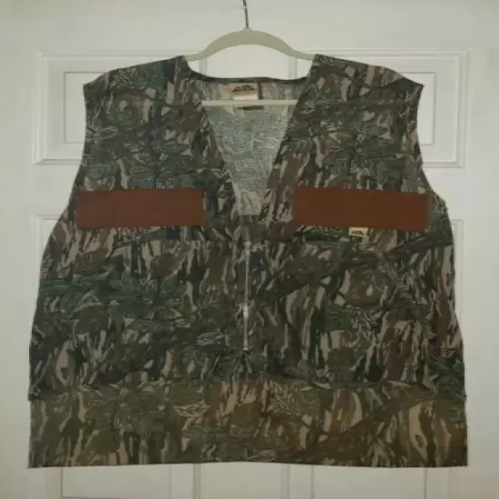 Vtg. Ideal Camo Bird Hunting Vest Back Game Bag Large USA made Camouflage Zip 