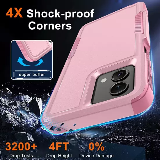 For iPhone 16 Pro Max/16 Pro/16 Plus Shockproof Phone Case Cover +Tempered Glass