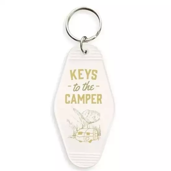 White Camper Plastic Keychain, Cute Retro Style Keychain ~NEW~