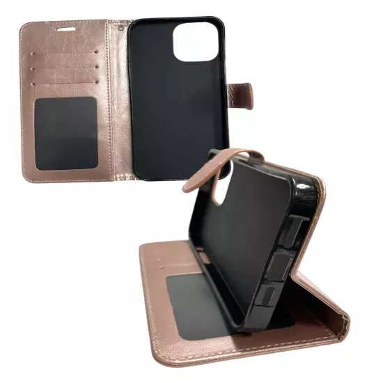 Flip Credit Card Holder Wallet Case for iPhone 13 Promax, Free Temper Glass