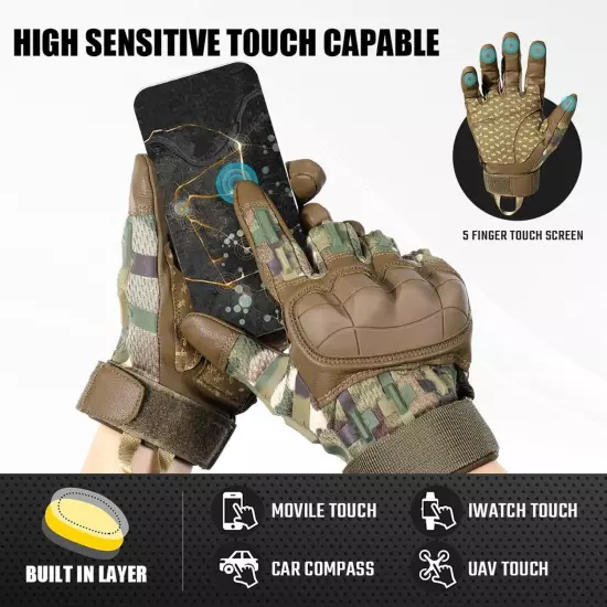 AXBXCX Tactical Gloves for Men - Protection, Flexible, Durable, Touchscreen C...