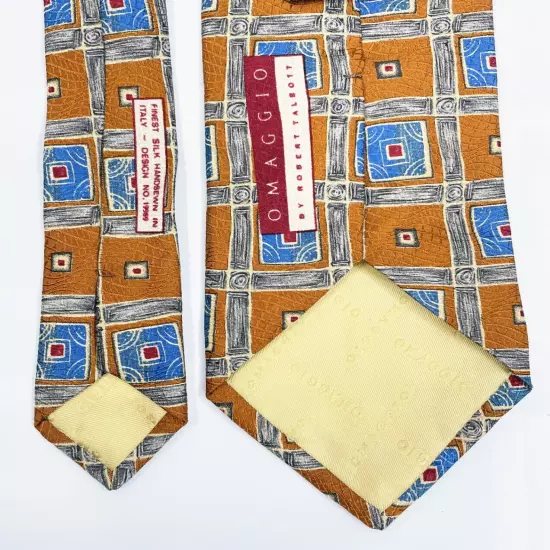 Robert Talbott Omaggio Geometric Handmade Italy Silk Tie Men's 4" x 58"