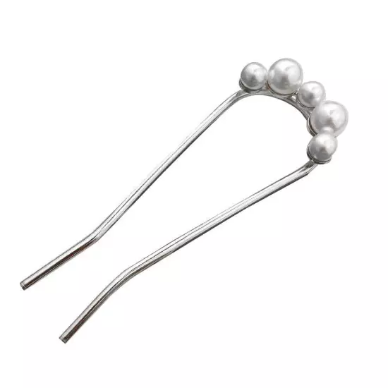 Pearl Hair Pin U Shaped Hair Fork Stick Metal Hair Clip French Fashion Hairstyle