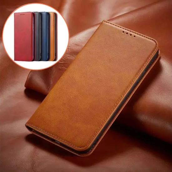 For iPhone 16 15 14 13 12 11 Plus Pro Max Mini Leather Magnetic Flip Wallet Case