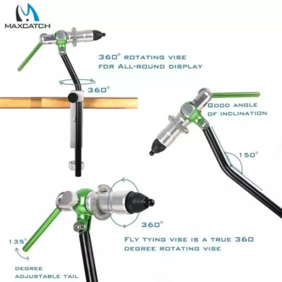  Rotary Fly Tying Vise Alloy Travel Vice