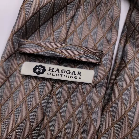 Haggar Clothing Mens Formal Necktie 58"Lx3.25"W Brown/Gray Neck Tie