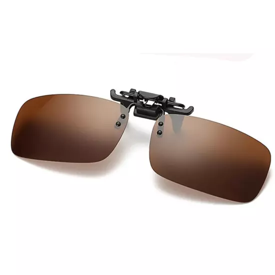 Mens Polarized Day Night Vision Flip-up Clip-on Lens Driving Glasses Sunglasses