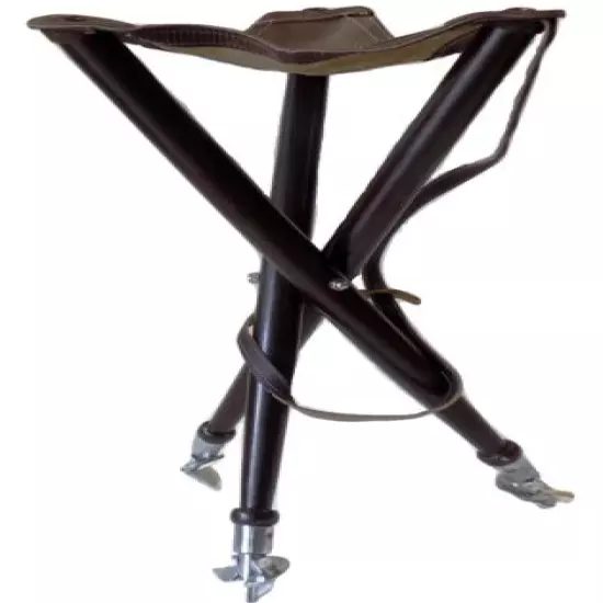 Tripod Leather Stool Wooden Folding Chair Stool Seat GAMEBIRD Camping Fishing