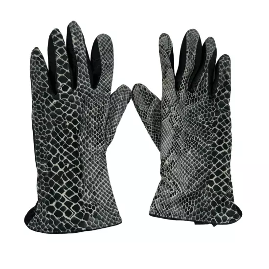 Echo Snake Animal Print Leather Gloves L Large Women's