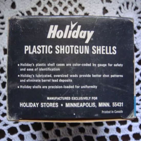 VINTAGE HOLIDAY LES KOUBA 12 GAUGE SHOTGUN SHELL FIELD LOAD BOX --- EMPTY