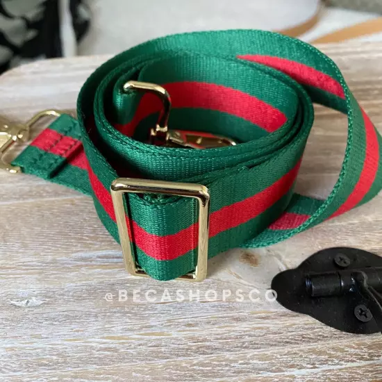 Red and Green Web Canvas Purse Strap Replacement