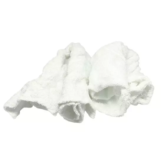 New White Terry Towels Rags - 50 lbs. Case 25 x 2 lbs. Compressed Boxes Case