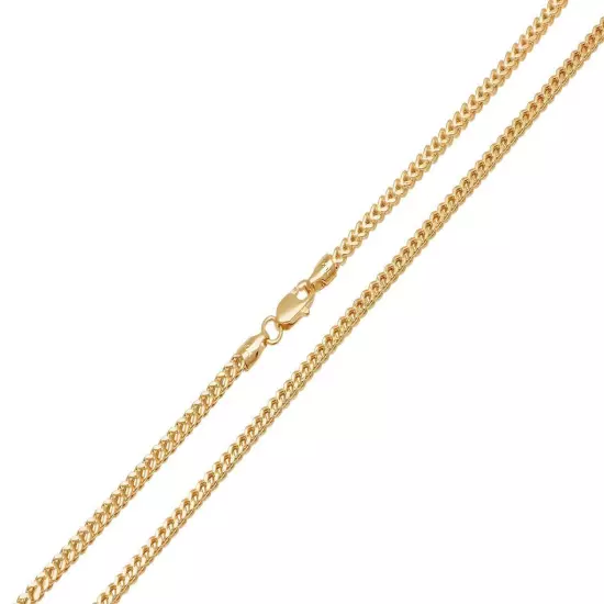 Brand New 10k Yellow Gold Franco Chain 1.5mm-2.5mm Necklace 16"-30" Hollow