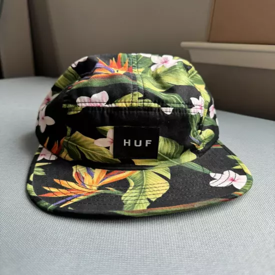 HUF 5 Panel Hat Cap Strap Back Floral Flower Allover One Size Stussy Supreme