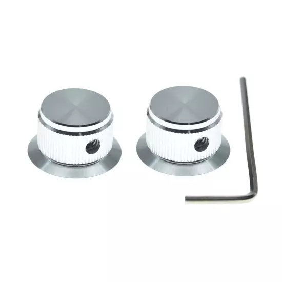 2-Pack Set Screw Metal Pot Knobs Top Hat Bell Knobs for Strat/Les Paul/SG Guitar