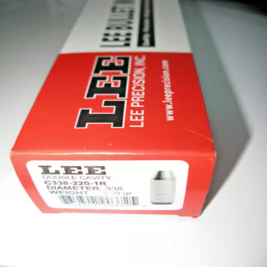 LEE 90372 2-CAVITY BULLET MOLD C338-220-1R .338 DIAMETER 220 GRAIN