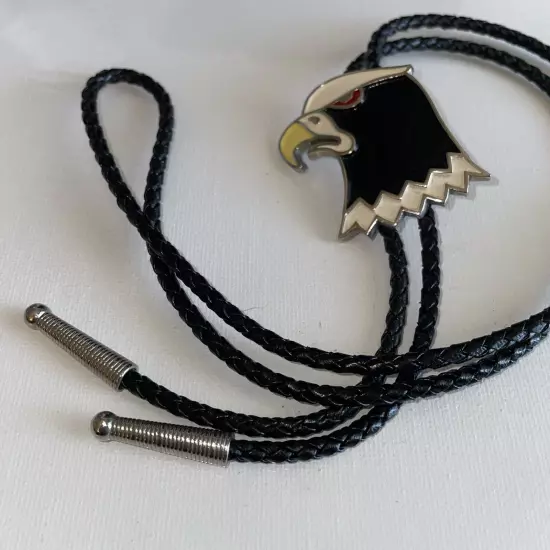 Bolo Tie Eagle Enamel Leather Tie