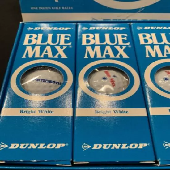 Panasonic Logo Dunlop Blue Max Golf Balls One Dozen Bright White NOS Vintage