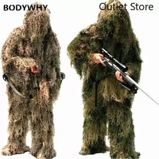 Camouflage Suits 3DWoodland Clothes Hunting Military Tactical Sniper Ghillie Set