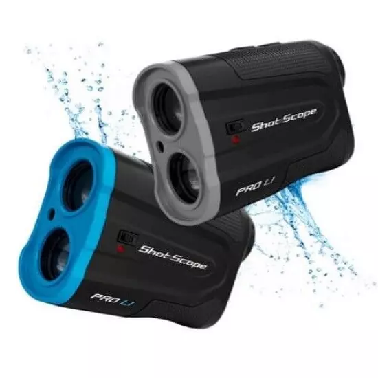 Shot Scope Golf Pro L1 Laser Distance Rangefinder Slope Blue Gray Dual Color LED