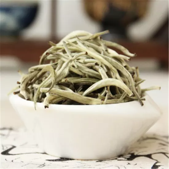 Organic White Tea Bai Hao Yin Zhen Silver Needle White Tea Loose Leaf Buds Tea