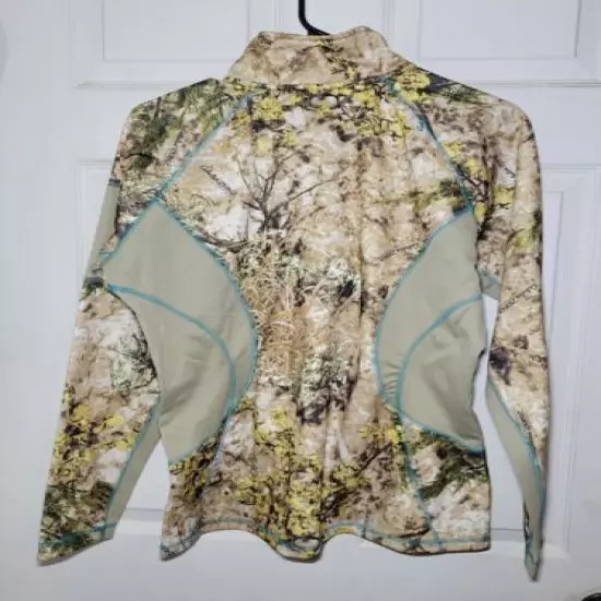 NWT Cabelas Zonz Western Camo Womens Medium 1/2 Zip Softshell Fleece Sweatshirt