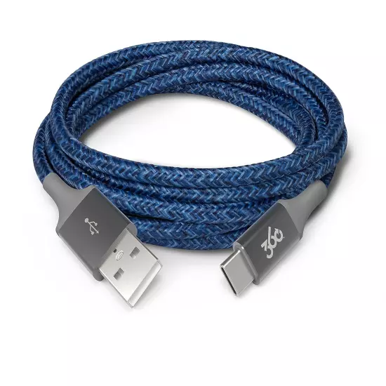 Habitat 4Ft Premium Braided Charging Cord, Navy, USB-C to USB-A for Phone, Table