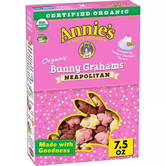 Annie'S Organic Bunny Grahams Snacks, Neapolitan, 7.5 Oz