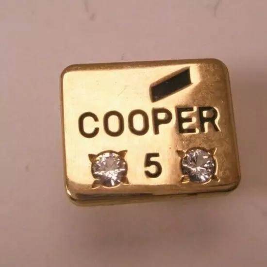 Cooper Industries 1/10 10K Gold 5 Year Vintage CTO Tie Tack Lapel Pin in box