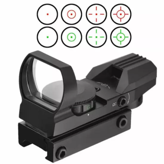 Tactical Red/Green Dot Sight Reflex Open 33mm Optics 4 Reticles Picatinny Rail