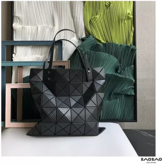 BAO BAO Issey Miyake Lucent Matte Black Tote Bag From Japan 34 x34 cm