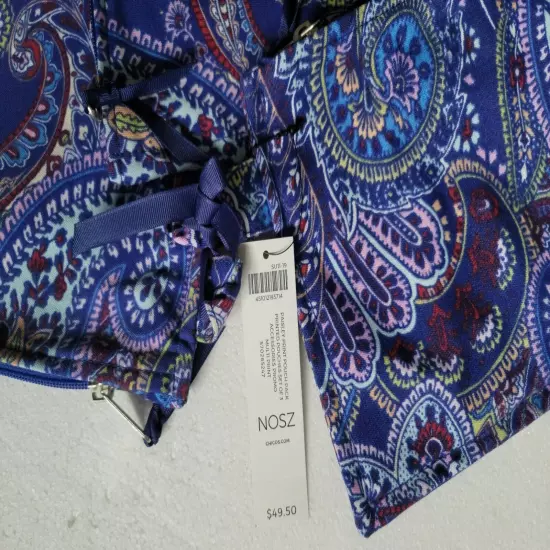 NWT CHICO'S COSMETIC TRAVEL MAKEUP POUCH Set of 3 PAISLEY PRINT TOP ZIP MULT