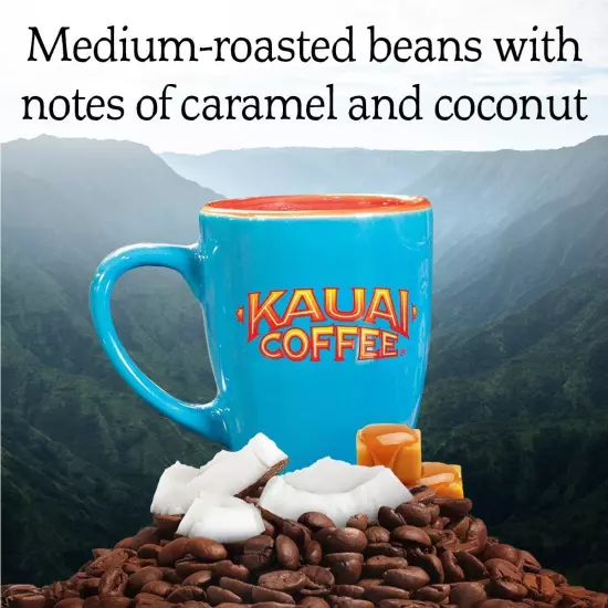 Kauai Coffee Coconut Caramel Crunch Medium Roast - 10 Ounce (Pack of 1) 