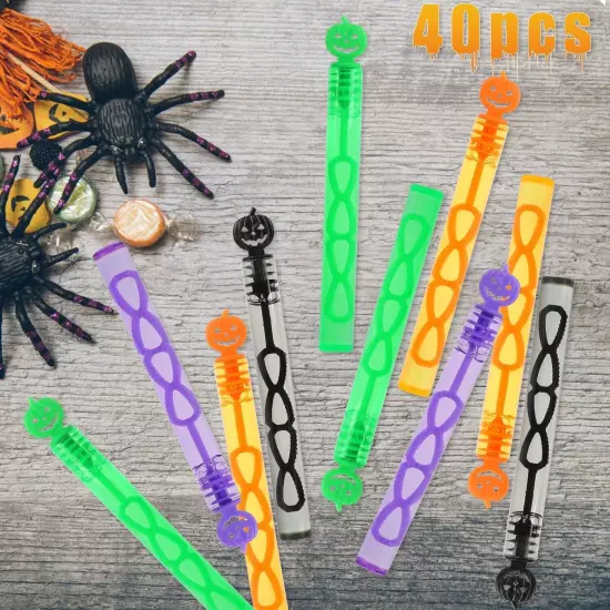 CCINEE 40pcs Halloween Bubble Wands, Mini Pumpkins Wands... 