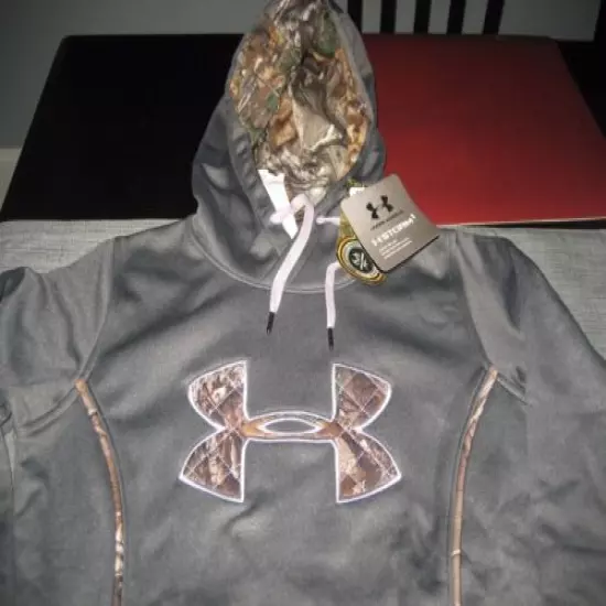 WOMENS Under Armour COLDGEAR STORM REALTREE HOODIE S SMALL DARK GRAY NWT 