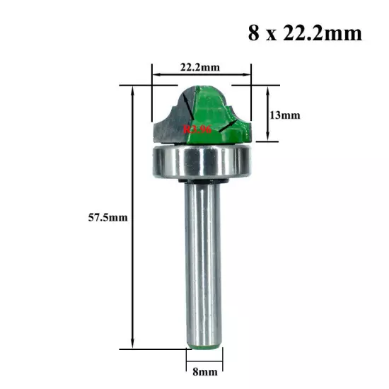 4PCS 8mm Shank Groove Double Roman Ogee Router Bit Set Woodworking Cutter