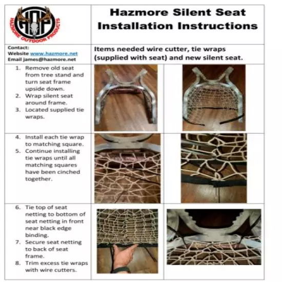 Hazmore Silent Seat replacement tree stand seat for API tree stand