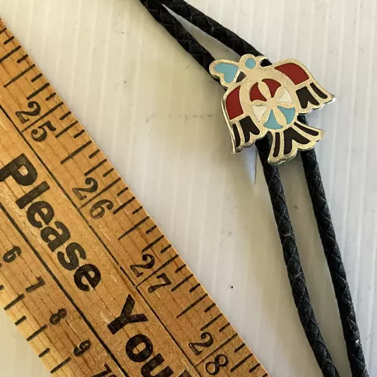 Vintage Bolo Tie Thunderbird Inlays Of Mosaic