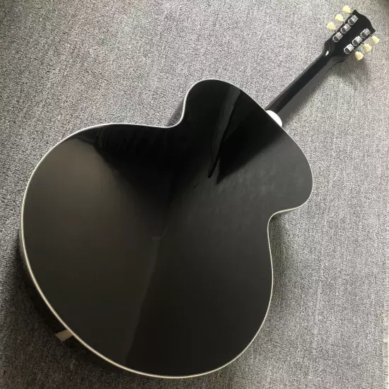 Solid spruce top, high quality black 180 series acoustic guitar,