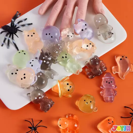 24 PCS Halloween Mochi Squishy Toys, Soft Squishy Toy Cute Squeezes, Stress Reli