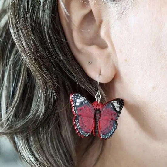 Erstwilder Wings Laced in Red Jocelyn Proust Drop Earrings BNIB