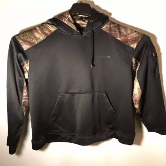 Huntsworth Men’s L Hoodie Black With Camo Arms & Highlights