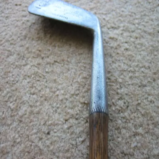 Spalding Hickory shafted golf club Suede grip Gold medal mid iron